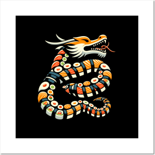 Sushi Dragon Roll Kawaii Japanese Food Anime ga Posters and Art